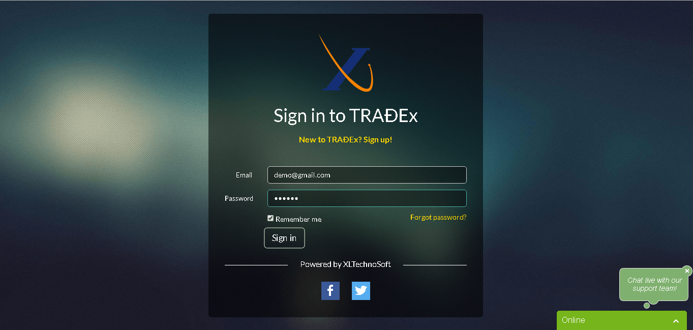 TRADEx - Best Buy Sell Signal Software Login Page