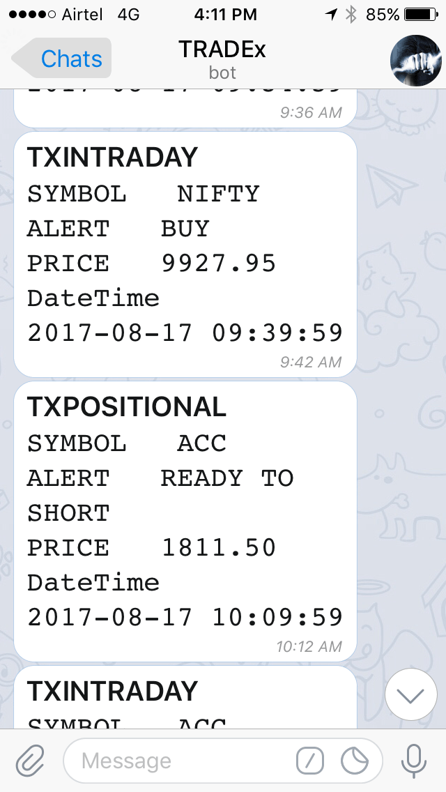 TRADEx - Best Buy Sell Signal Software txactionbot notifications